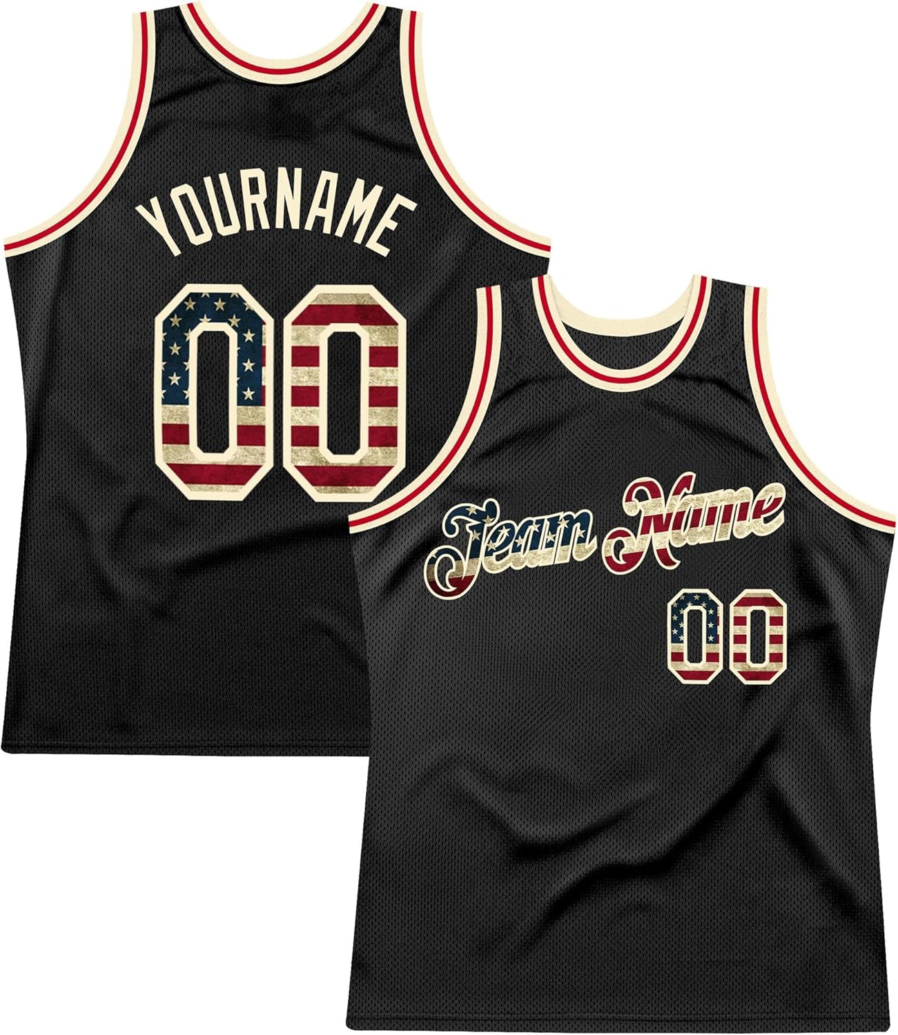 Custom Name Team Name Number Cream Black-Blue Authentic Throwback Basketball Jersey, Personalized Uniform Basketball Shirt - Image 8