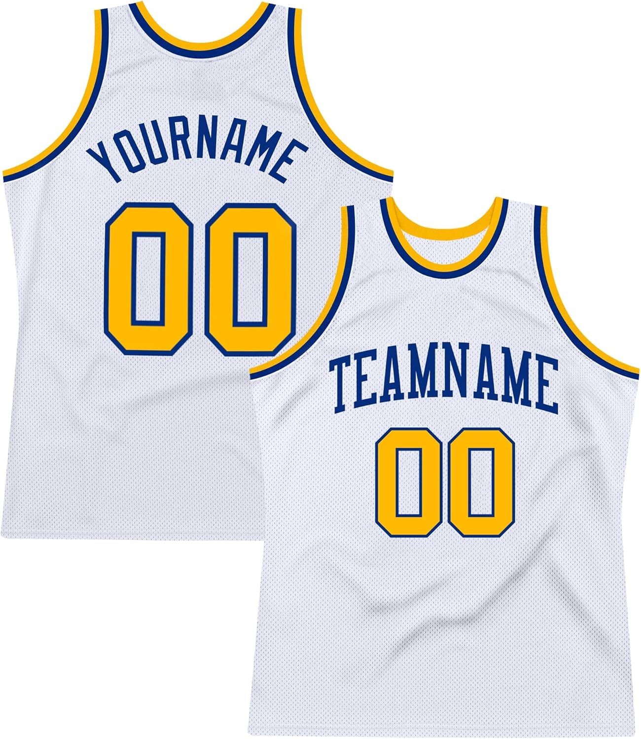 Custom Name Team Name Number Black White-Gold Round Neck Rib-Knit Basketball Jersey, Personalized Uniform Basketball Shirt - Image 15