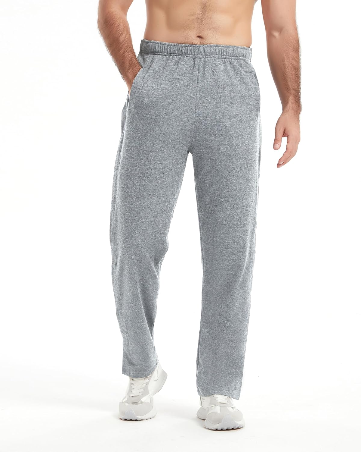 WZIKAI Men's Tear Away Pants Casual Side Snap Open Sweatpants Loose Fit Post Surgery Pants with Pockets - Image 2