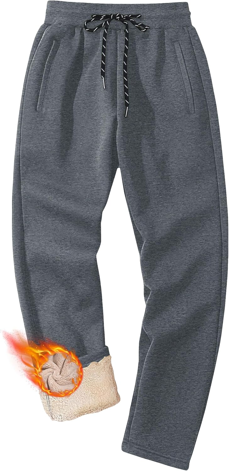 MAGCOMSEN Men's Winter Fleece Pants Sherpa Lined Sweatpants Thermal Warm Thicken Pants Active Joggers with 3 Pockets - Image 10