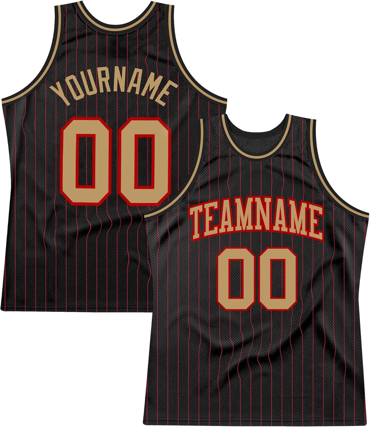 Custom Name Team Name Number Black Cream Pinstripe Camo Authentic Basketball Jersey, Personalized Uniform Basketball Shirt - Image 25