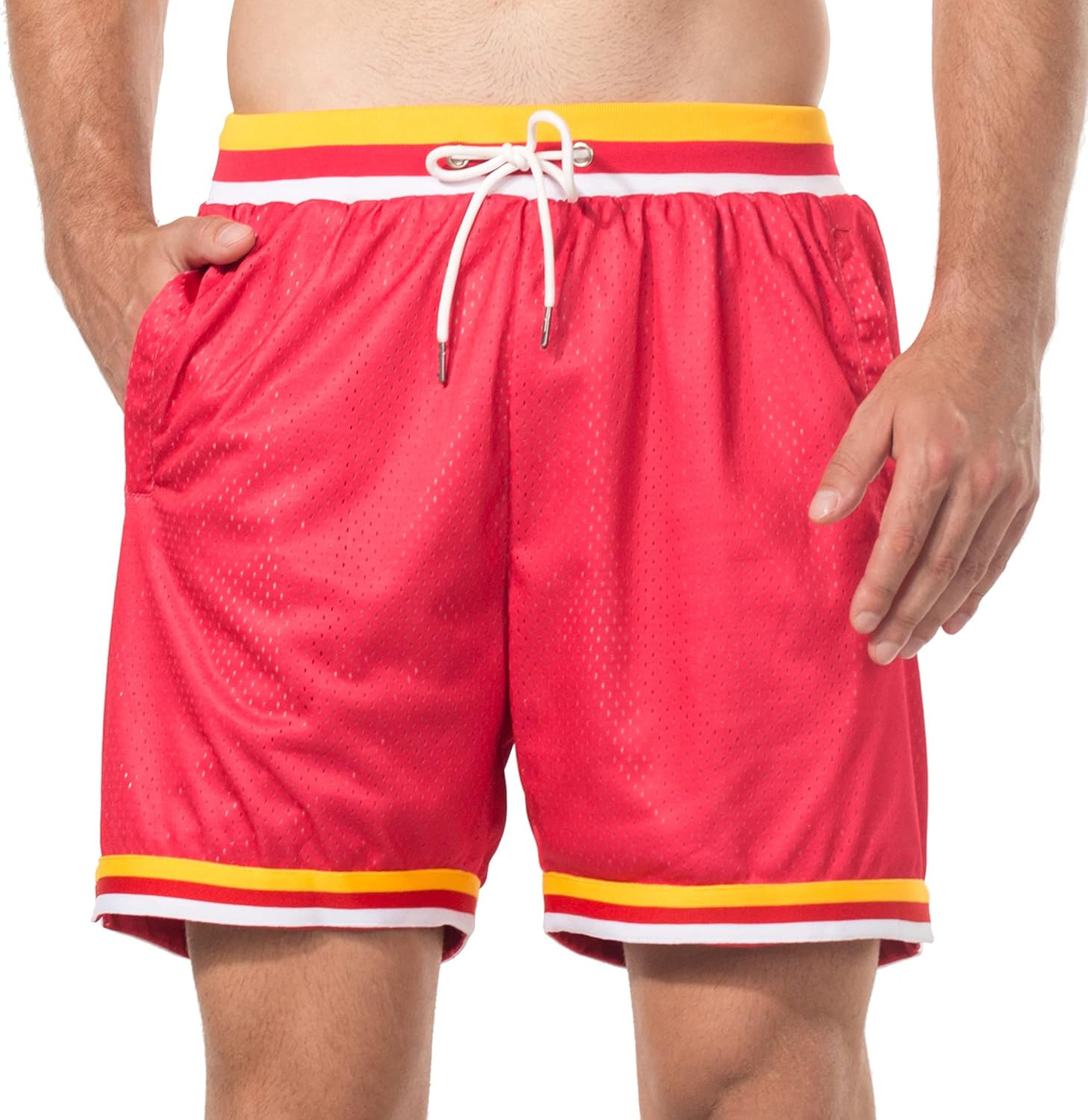 HEALONG Basketball Athletic Shorts Men - Mesh Gym Sports Workout Training Drawstring Retro Casual Fashion Short with Pockets - Image 15