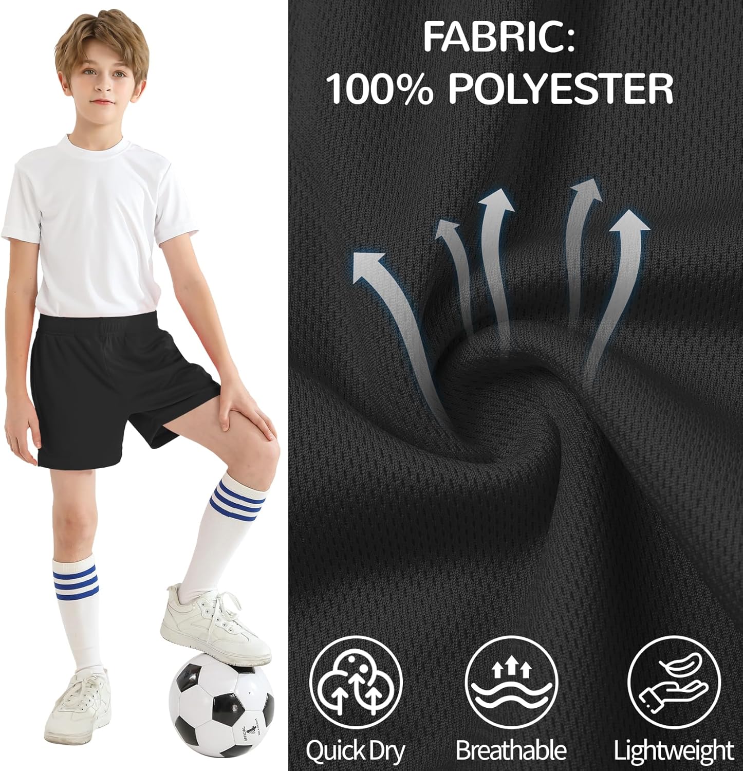 Dreammonkey Boys and Girls Basketball Shorts Athletic Soccer Shorts Sizes 2T to Youth - Image 3