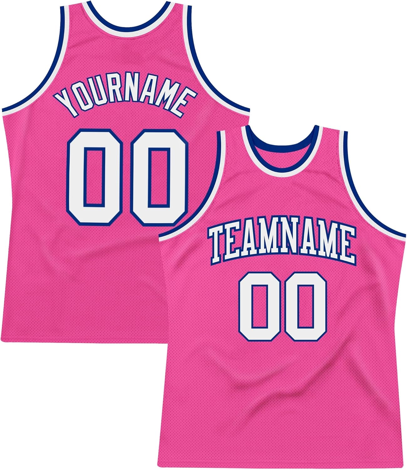 Custom Name Team Name Number Pink White-Royal Authentic Throwback Basketball Jersey, Personalized Basketball Jersey - Image 7