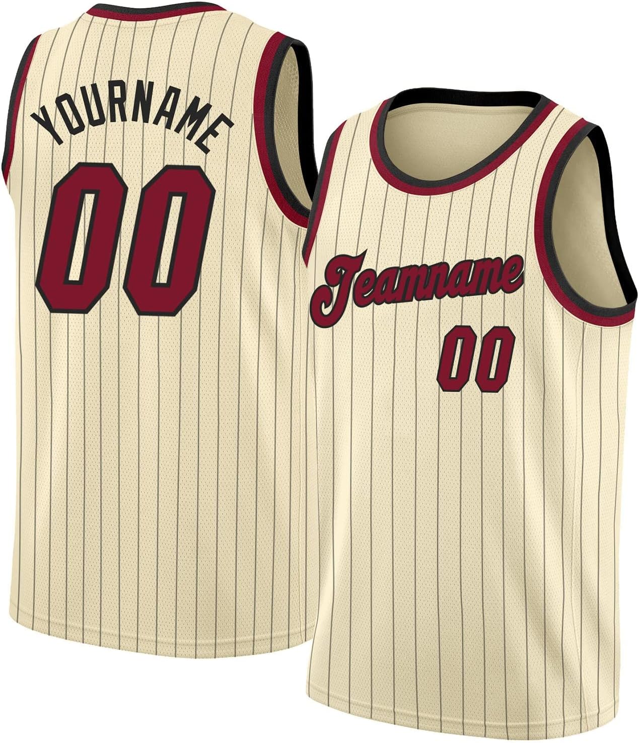 Custom Name Team Name Number Red Gold-White Authentic Throwback Basketball Jersey, Personalized Uniform Basketball Shirt - Image 13