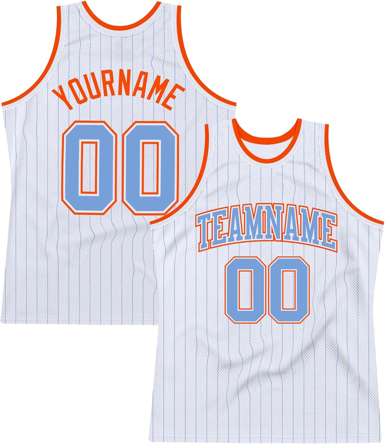 Custom Name Team Name Number Gray Black Pinstripe Orange Authentic Basketball Jersey, Personalized Uniform Basketball Shirt - Image 19