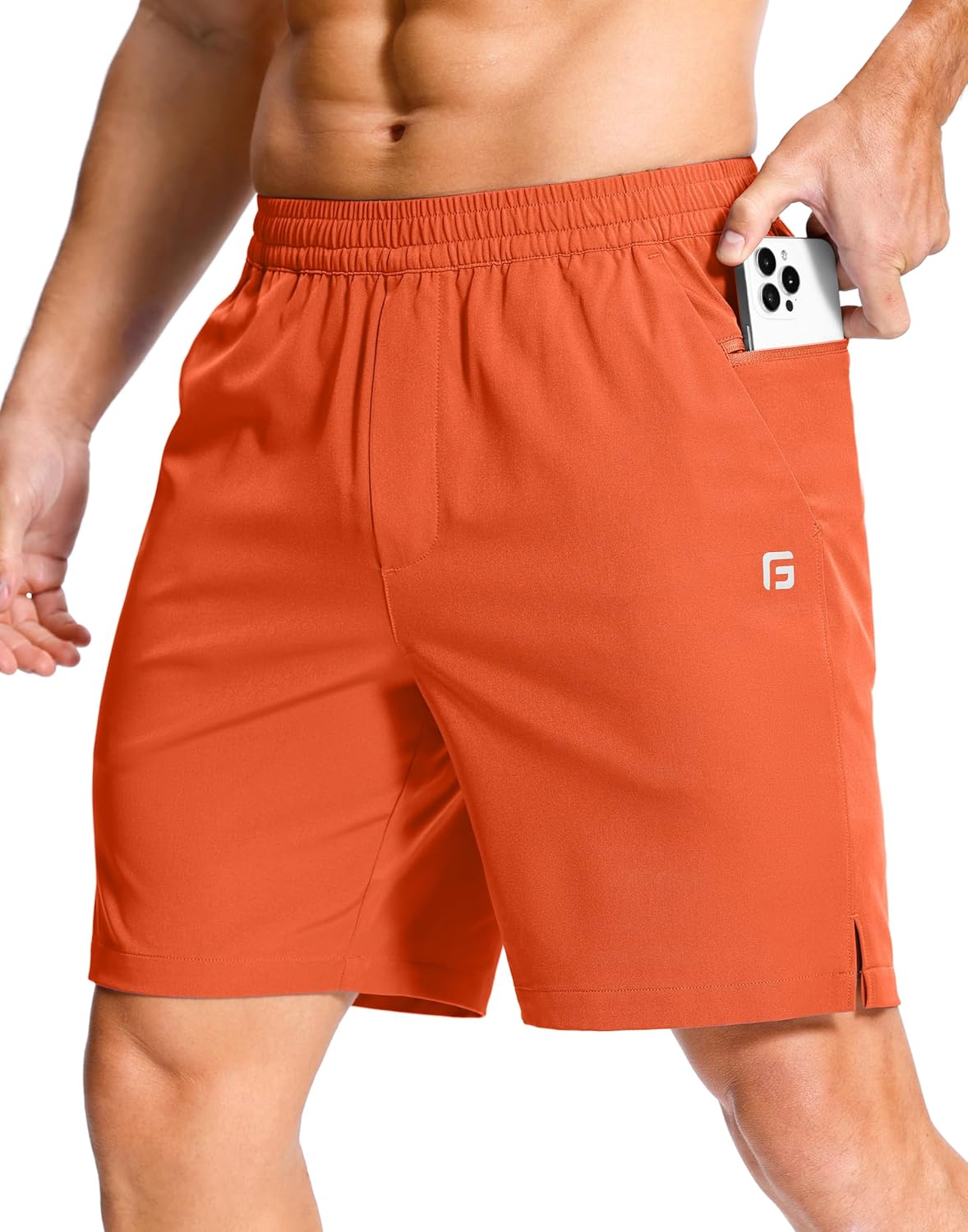 GGJ Men's Lightweight Athletic Shorts with Zipper Pockets 7"/5"/9" Gym Workout Running Quick Dry Tennis Shorts for Men - Image 28