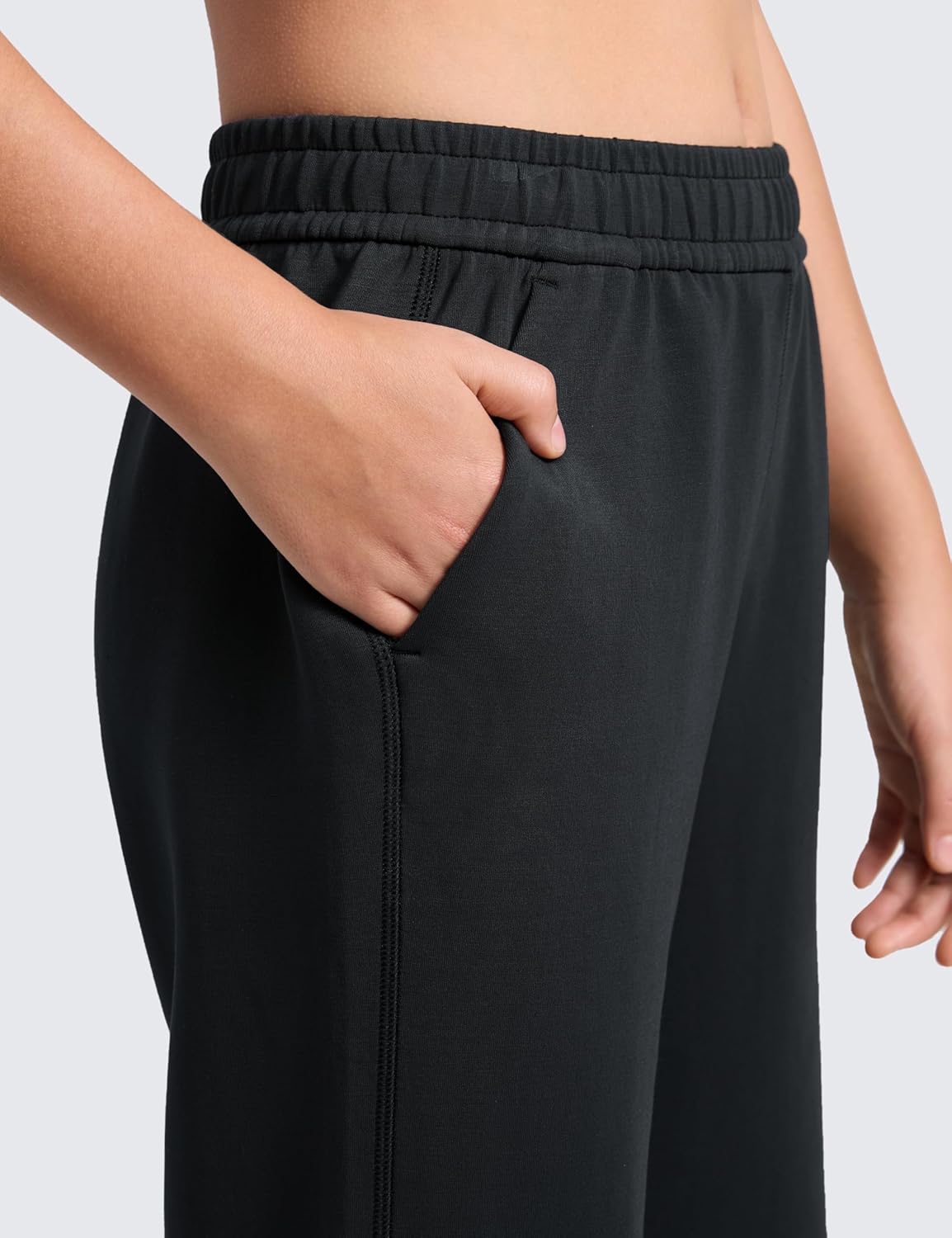 CRZ YOGA SoftAura Girls Wide Leg Sweatpants - Casual Lounge Athletic High Waist Pants with Pockets Drawstring for Kids Teen - Image 4