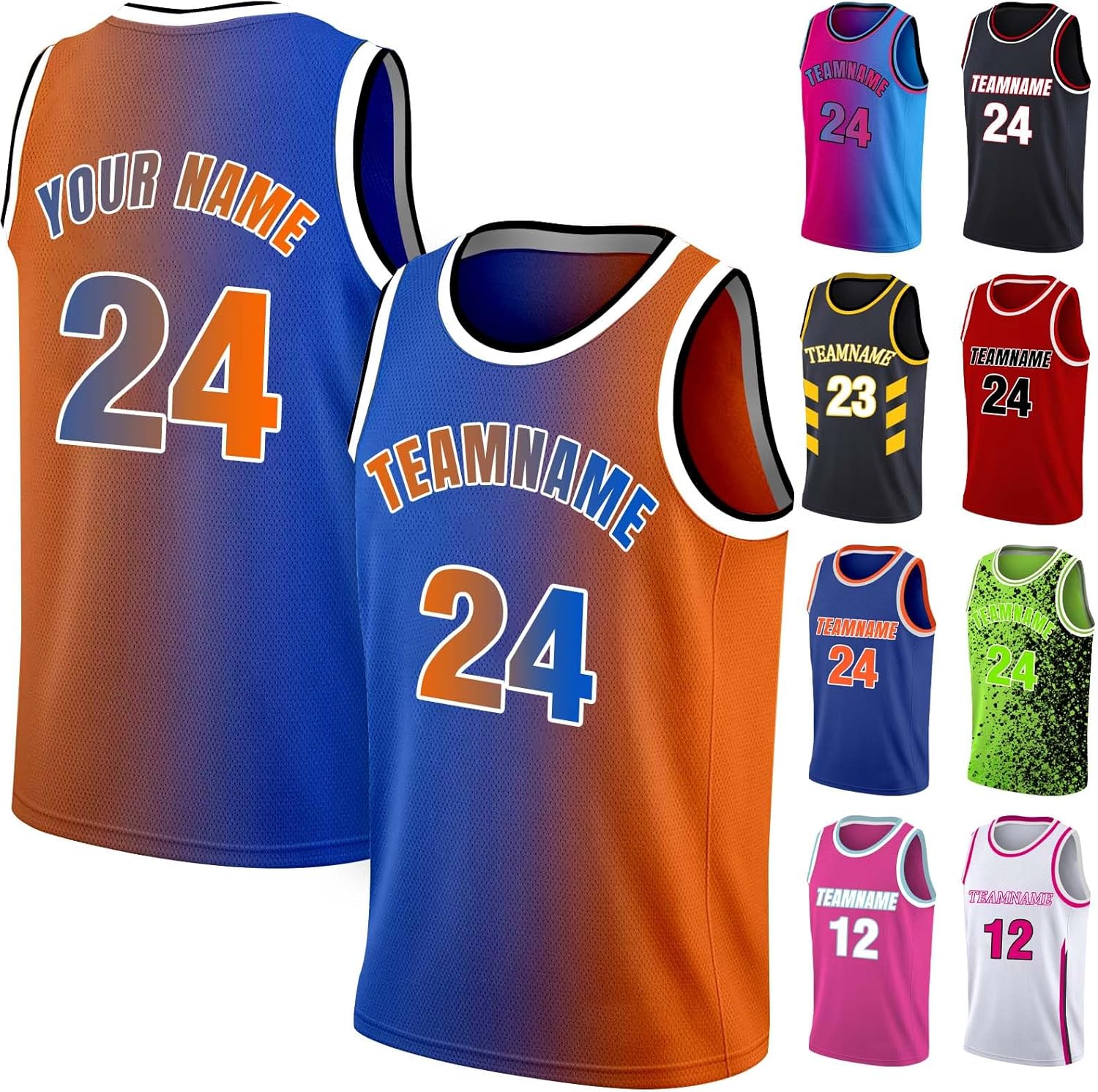 Custom Basketball Jersey Team Name Number Personalized Practice Shirt for Men Youth Kids Boys College University, S~4XL - Image 16