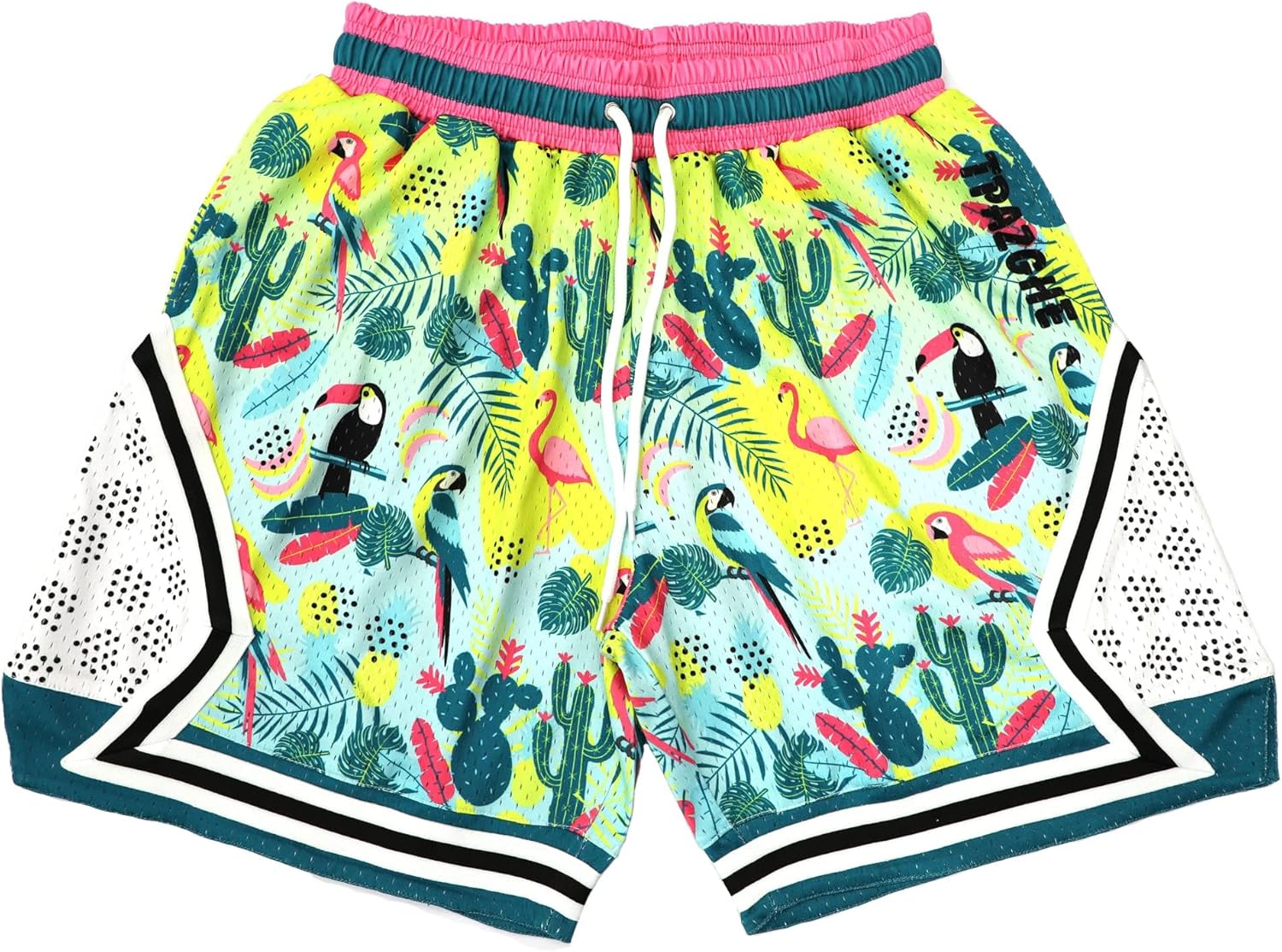 Men Basketball Shorts Graphic Mesh Drawstring Retro Sport Workout Gym Running Athletic Shorts - Image 18