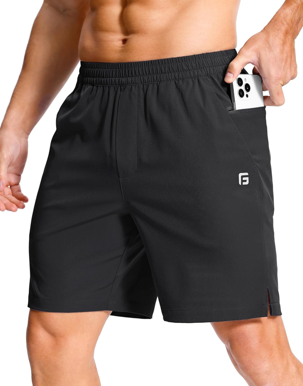 GGJ Men's Lightweight Athletic Shorts with Zipper Pockets 7"/5"/9" Gym Workout Running Quick Dry Tennis Shorts for Men - Image 21