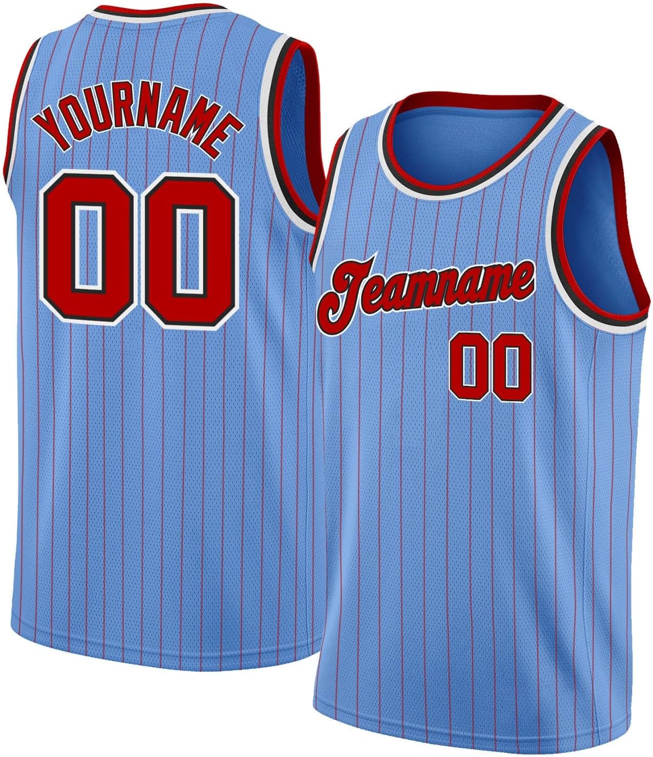 Custom Name Team Name Number White Black Pinstripe Purple Authentic Basketball Jersey, Personalized Uniform Basketball Shirt - Image 21