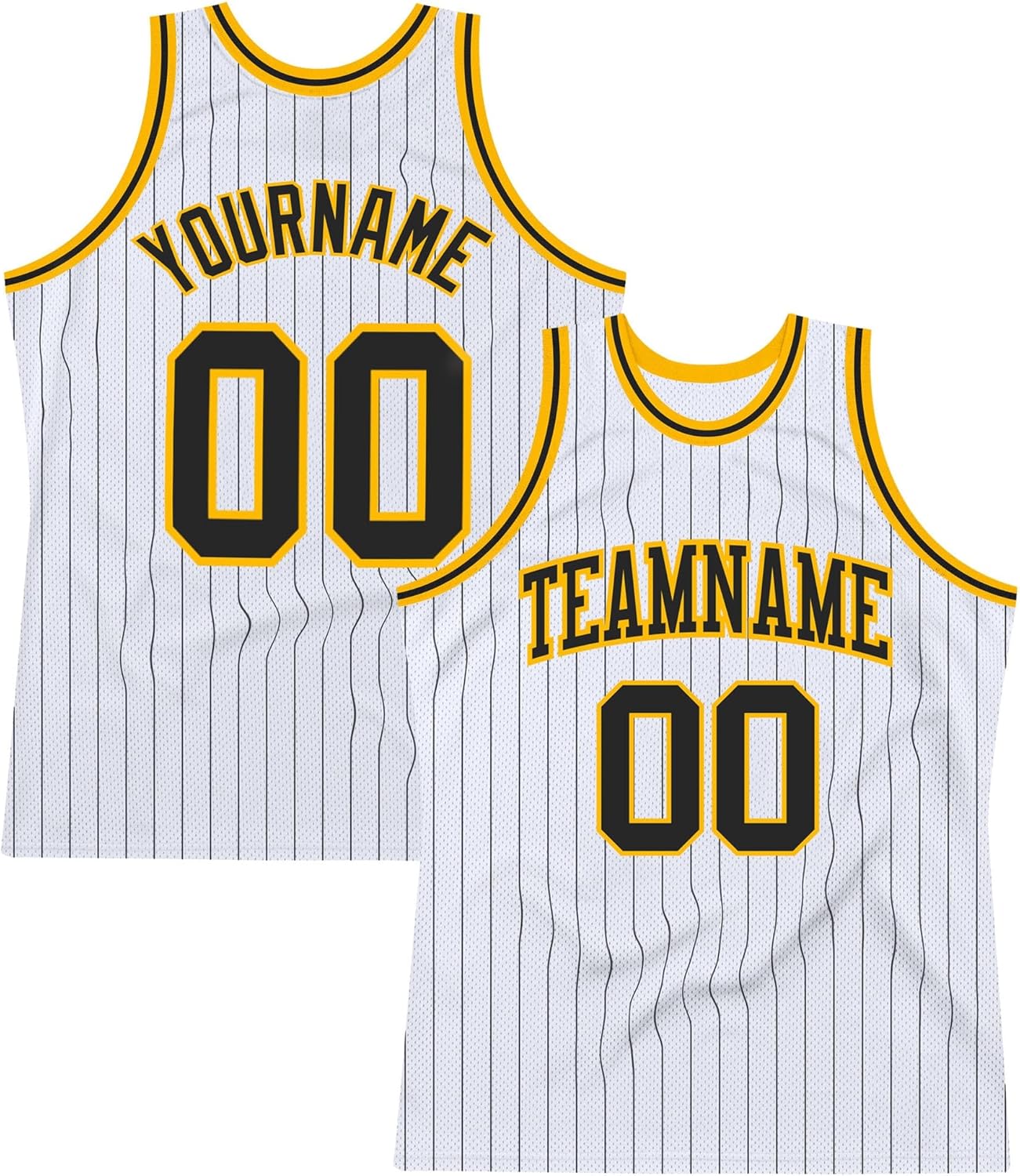 Custom Name Team Name Number White Black Pinstripe Black-Orange Authentic Basketball Jersey, Personalized Basketball Jersey - Image 12