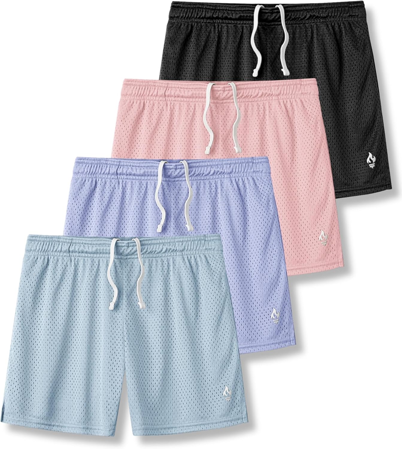 Liberty Pro 4 Pack: Girls Airy Mesh Active Athletic Sport Shorts, Youth Running Performance Clothes with Pockets - Image 7