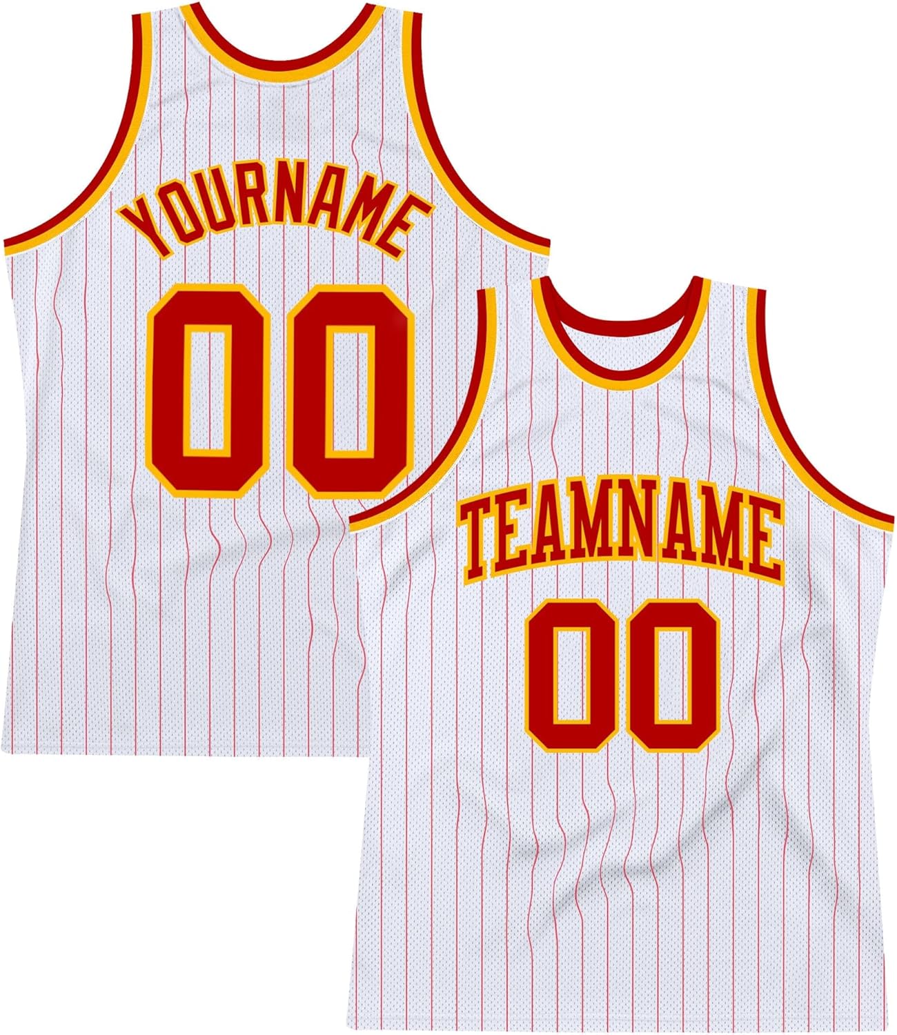 Custom Name Team Name Number White Orange Pinstripe Orange-Navy Authentic Basketball Jersey, Personalized Basketball Jersey - Image 11