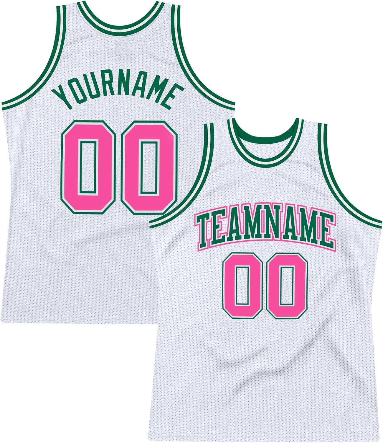 Custom Team Name Number Pink Pinstripe White-Light Blue Authentic Basketball Jersey, Personalized Uniform Basketball Shirt - Image 32