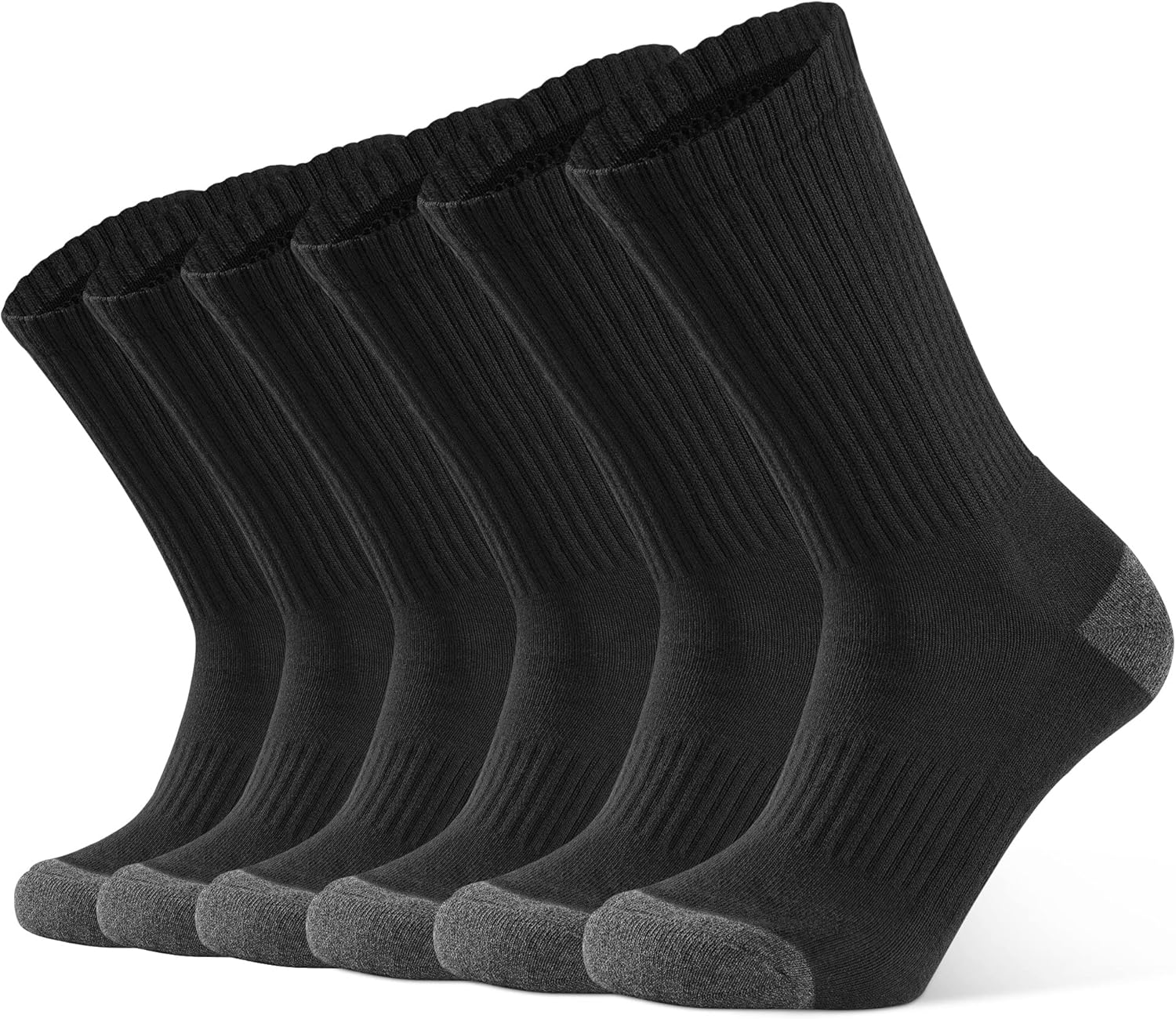 CLOSEMATE Mens Athletic Cushioned Crew Socks 6 Pairs Cotton Breathable for Work Training Sports - Image 6