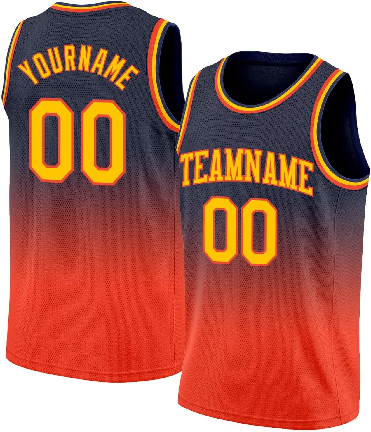 Custom Name Team Name Number Black Blue-Orange Authentic Throwback Basketball Jersey, Personalized Uniform Basketball Shirt - Image 28