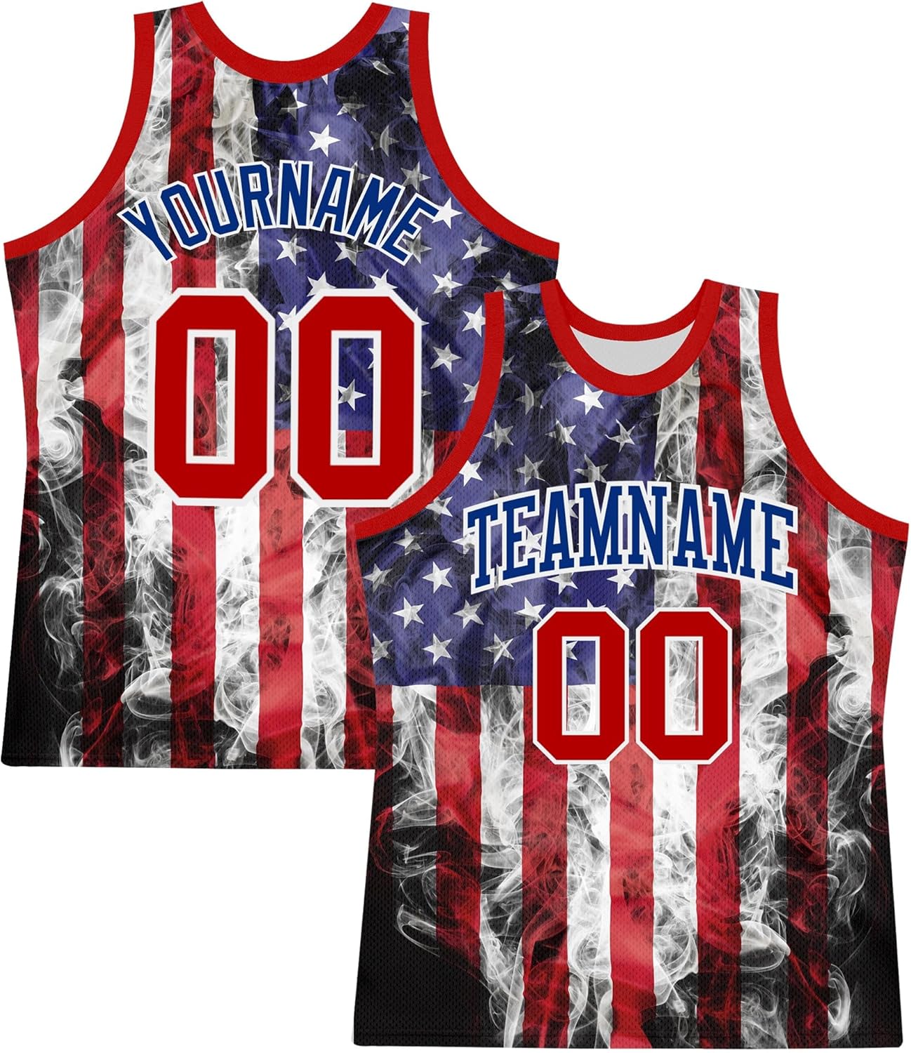 Custom Black Vintage USA Flag Crimson-Cream Gradient Fashion Basketball Jersey - Image 11