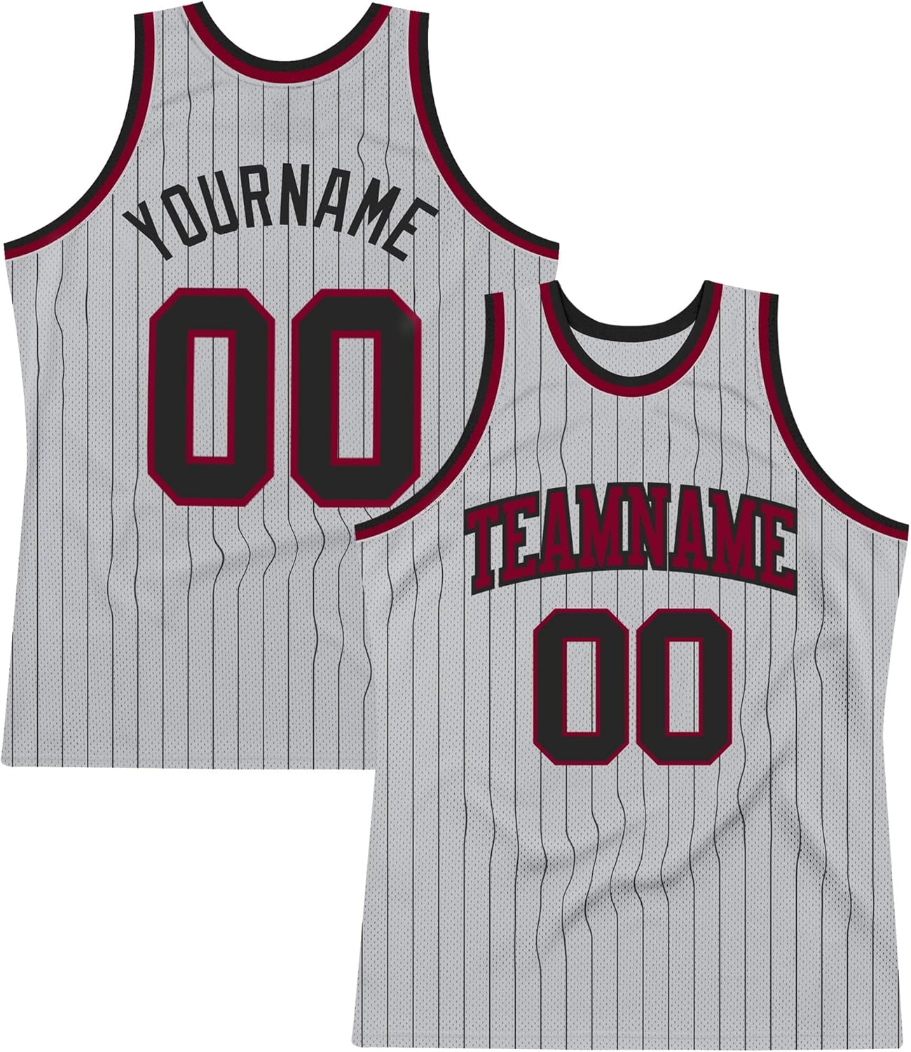 Custom Name Team Name Number Gray Black Pinstripe Black-Old Gold Authentic Basketball Jersey, Personalized Basketball Jersey