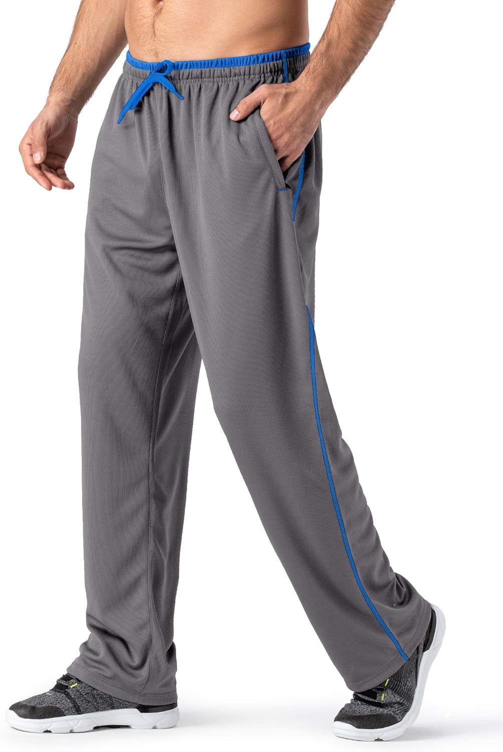 MAGNIVIT Men's Lightweight Sweatpants Loose Fit Open Bottom Mesh Athletic Pants with Zipper Pockets - Image 15