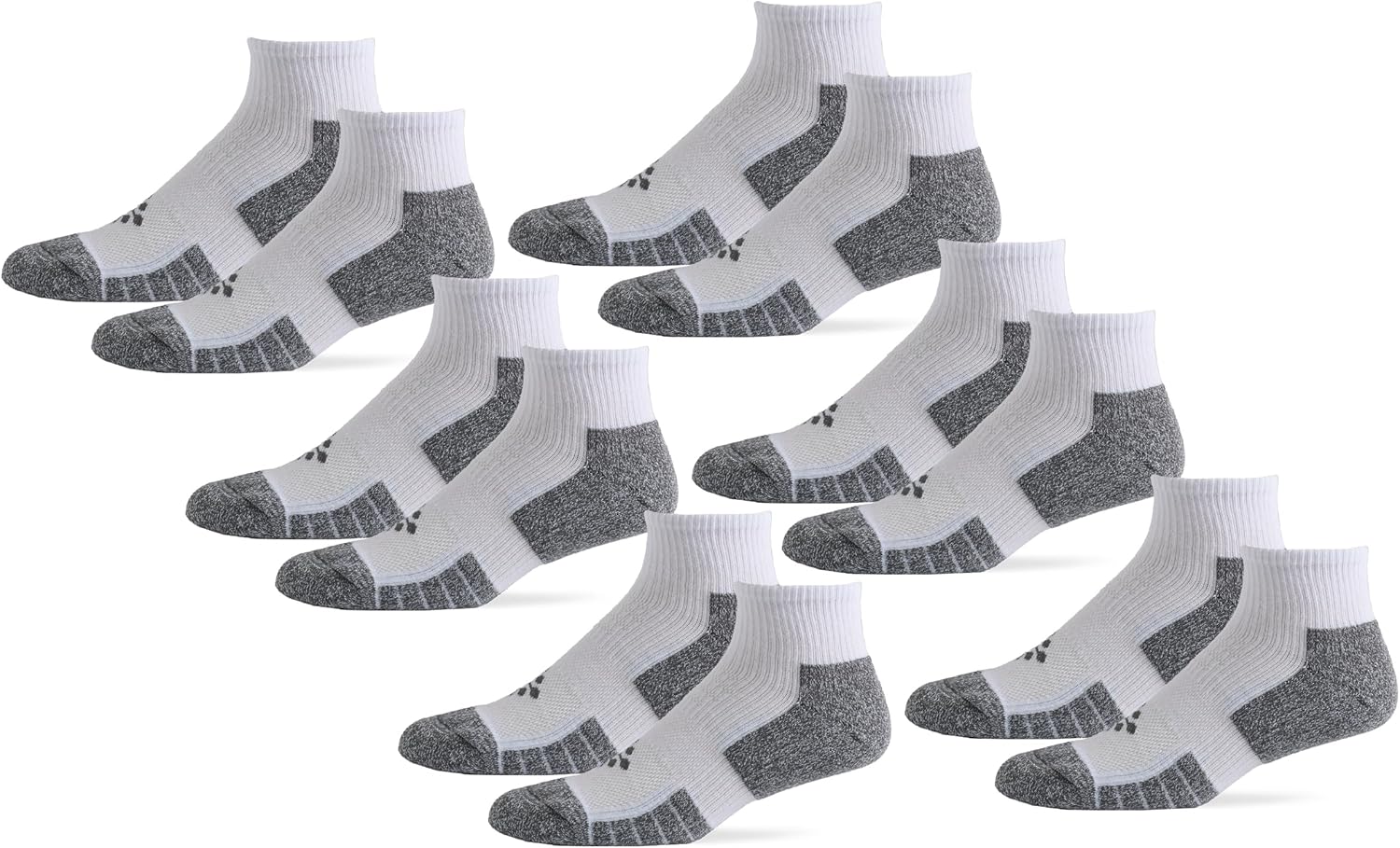 TRUEENERGY®: 6 Pack Men's Socks HIGH IMPACT CUSHION QUARTER SOCK (Large, 10-14.5) - Image 9