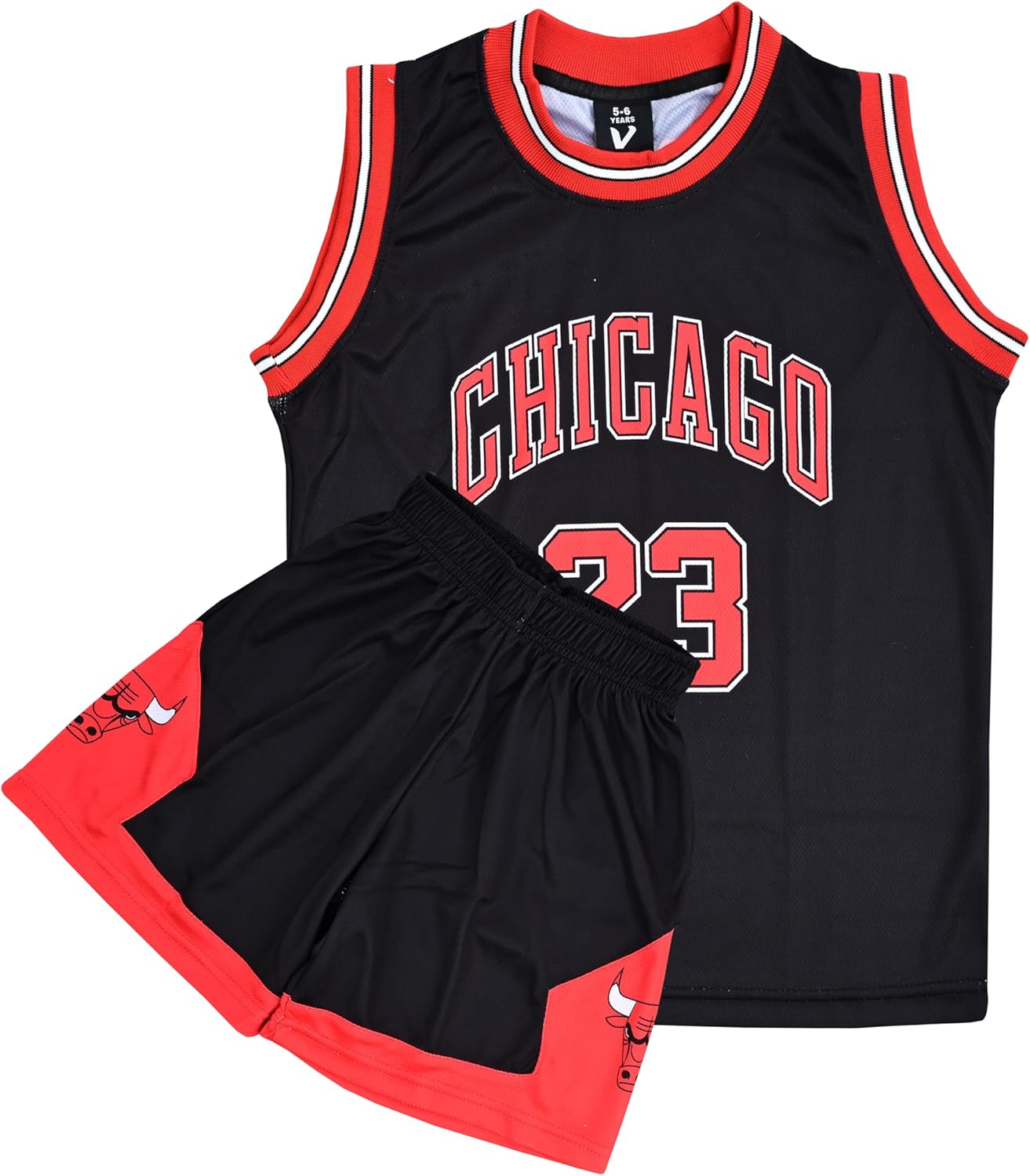VEGAS APPAREL Kids Basketball Kit, 2 Piece Sleeveless Kids Basketball Jersey Shirt & Shorts for 2-14 Years Unisex Children - Image 7