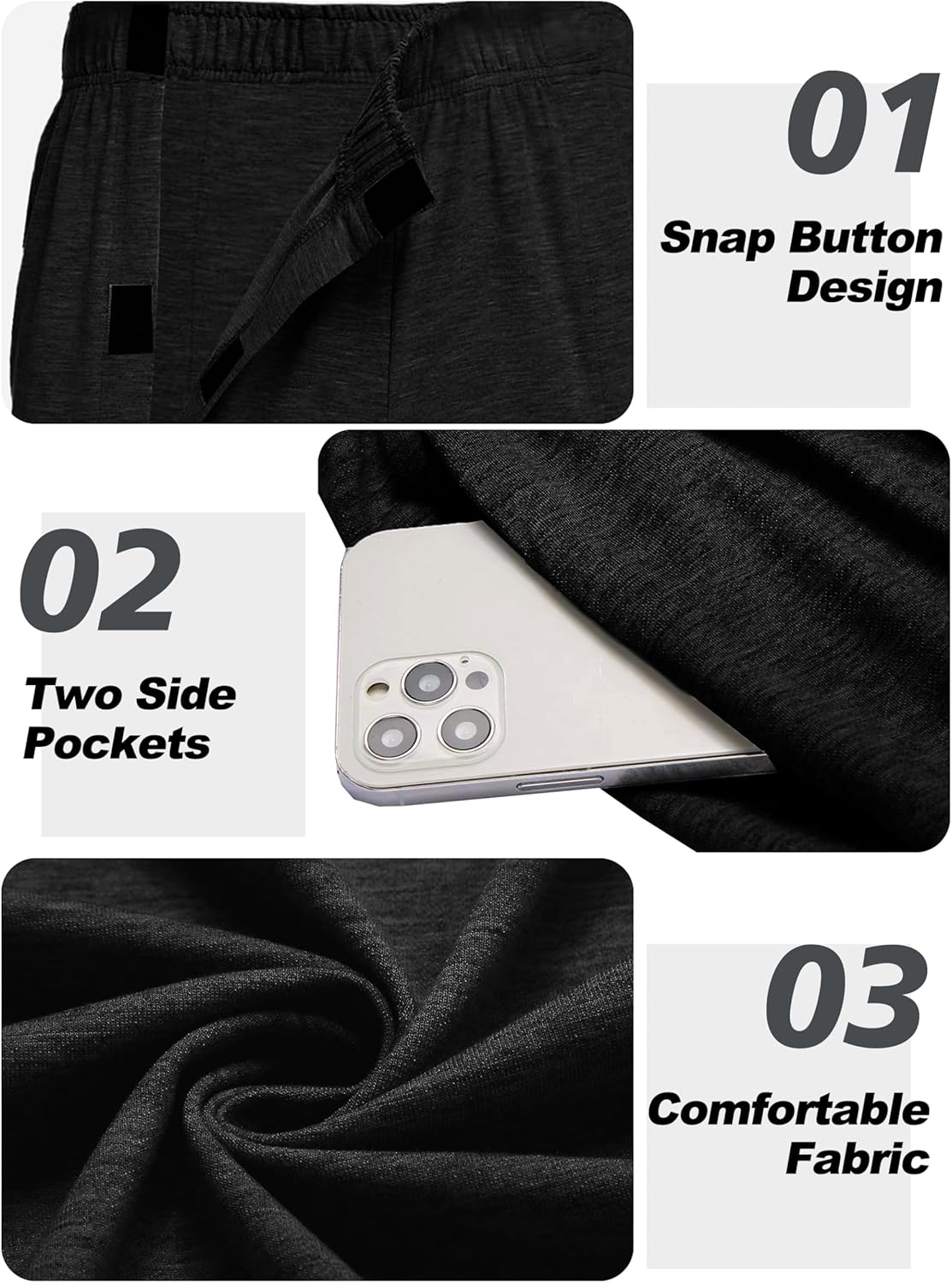 Deyeek Tear Away Pants for Men Easy Open Side Wide Leg Post Surgery Pants Soft Adaptive Breakaway Sweatpants with Pockets - Image 4