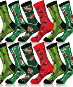 Vabean 12 Pairs Football Socks Youth Teens Adults Novelty Sports Crew Socks Football Basketball Gifts Sock Gifts for Boys and Girls Teens Men Women Sports Christmas