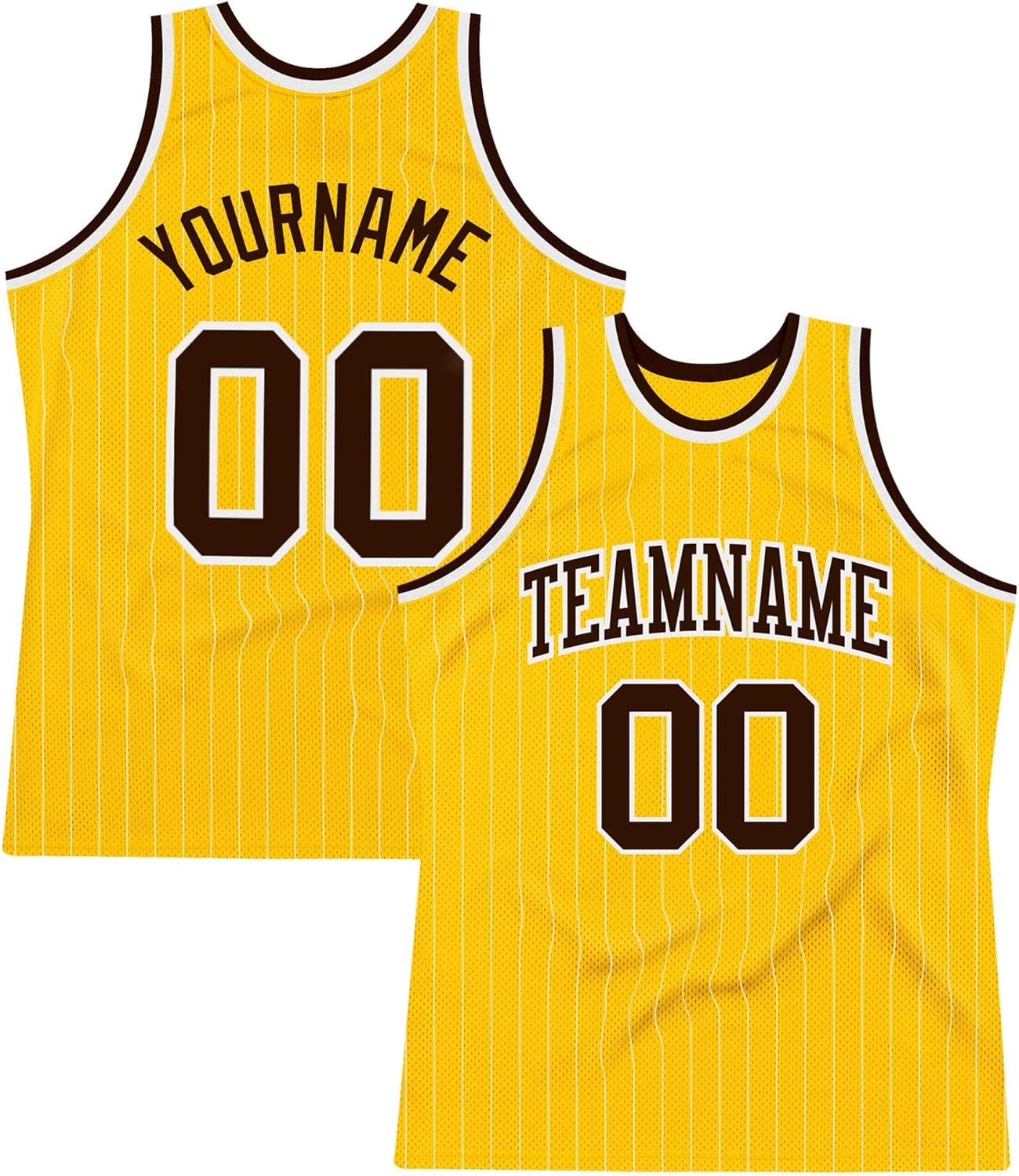 Custom Name Team Name Number Gray Black Pinstripe Black-Old Gold Authentic Basketball Jersey, Personalized Basketball Jersey - Image 18