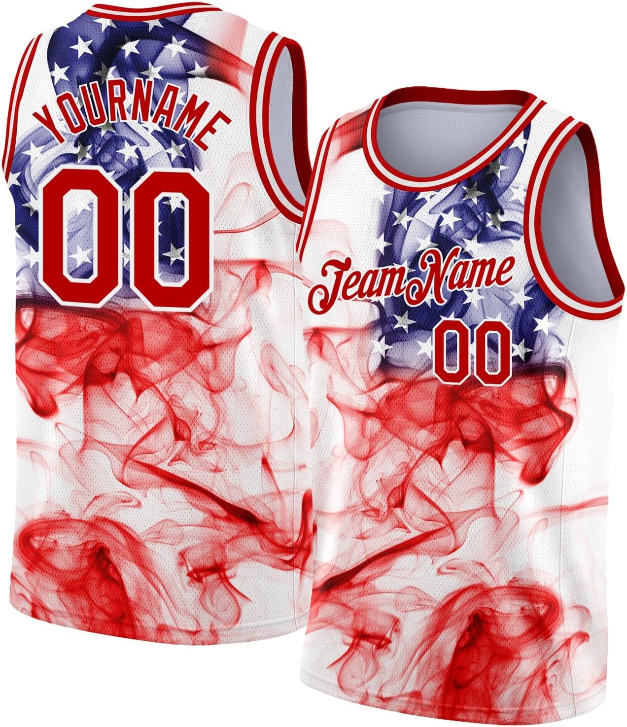 Custom Navy Vintage USA Flag-Cream Throwback Basketball Jersey - Image 11