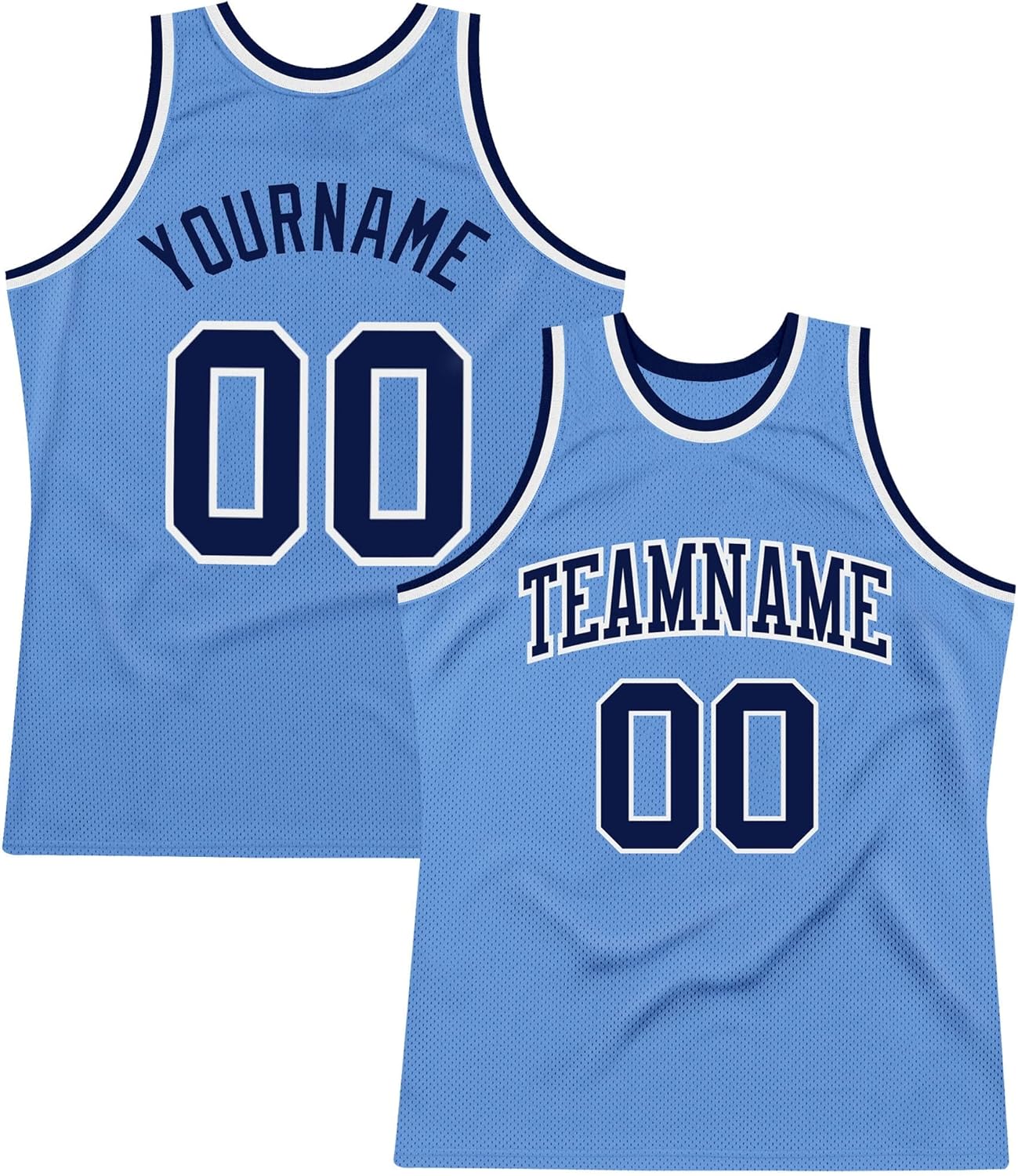 Custom Name Team Name Number Blue Blue-Navy Authentic Throwback Basketball Jersey, Personalized Basketball Jersey - Image 15