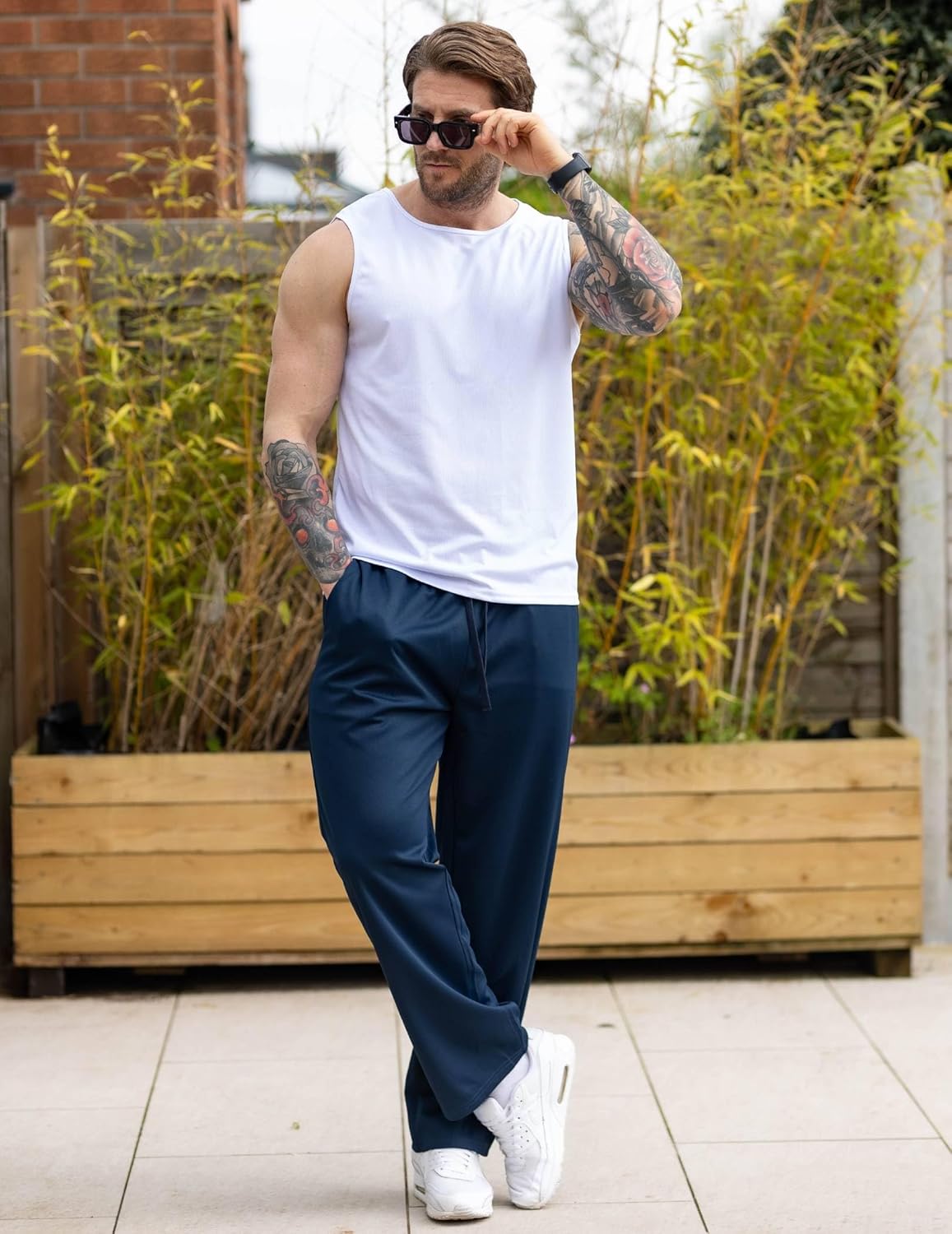 COOFANDY Men Jogger Yoga Sweatpants Casual Athletic Elastic Waist Pants Open Bottom Trouser Jersey Knit Pants with Pockets - Image 2