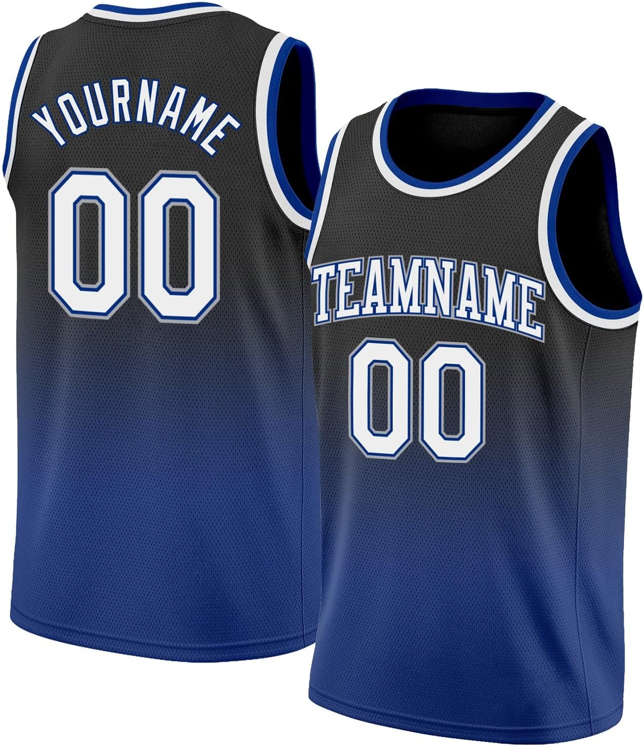 Custom Name Team Name Number Navy White-Gold Authentic Fade Fashion Basketball Jersey, Personalized Basketball Jersey - Image 31