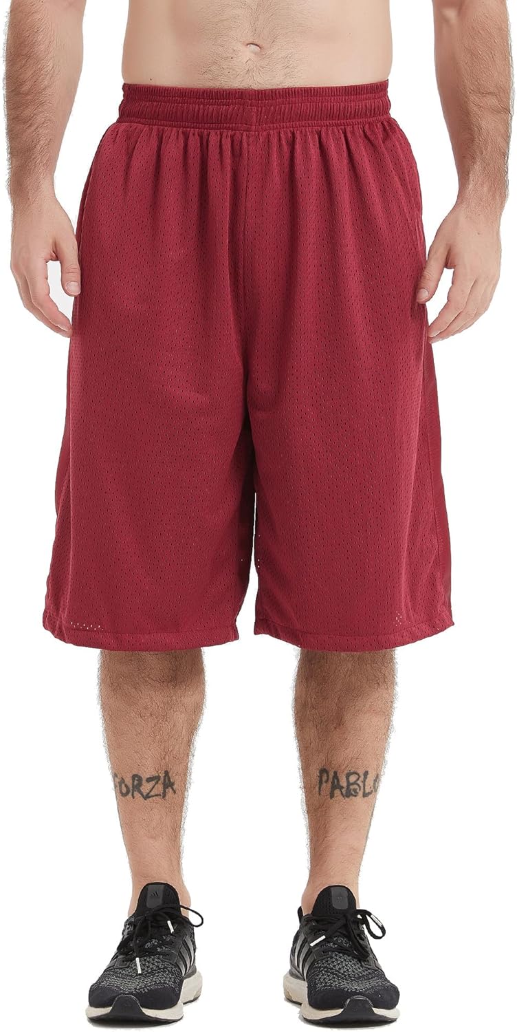 HQUEC Men's 12" Athletic Shorts Long Basketball Workout Shorts Below Knee Loose-Fit with Pockets - Image 25