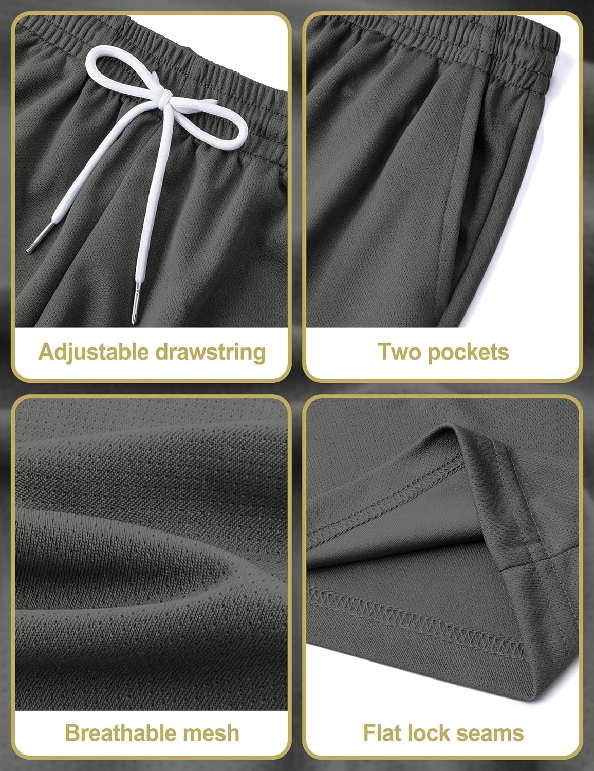 Boys Athletic Shorts Mesh Basketball Soccer Shorts Loose Fit Breathable Quick Dry Running Gym Shorts for Youth 6-16 Years - Image 4