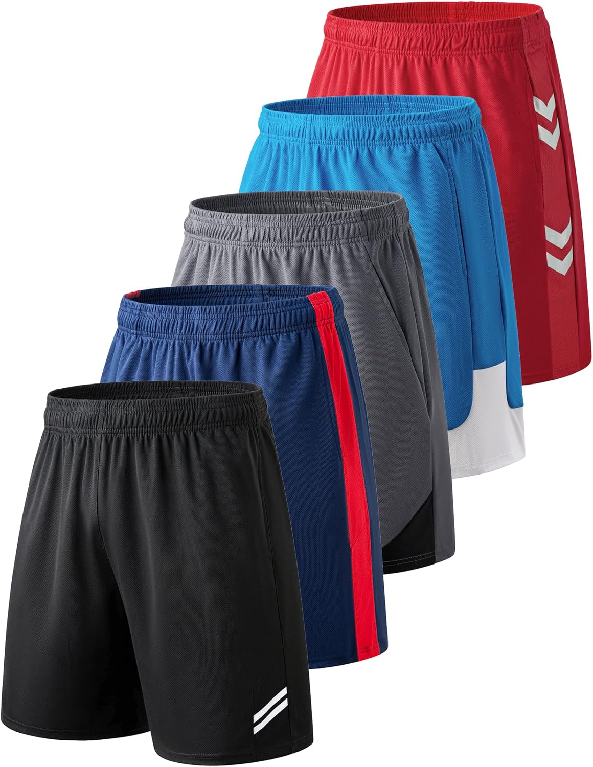 Liberty Imports 5 Pack Big Boys Youth Athletic Mesh Basketball Shorts with Pockets Quick Dry Activewear - Image 7