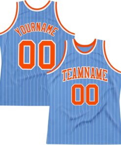 Custom Name Team Name Number White Black Pinstripe Black-Orange Authentic Basketball Jersey, Personalized Basketball Jersey