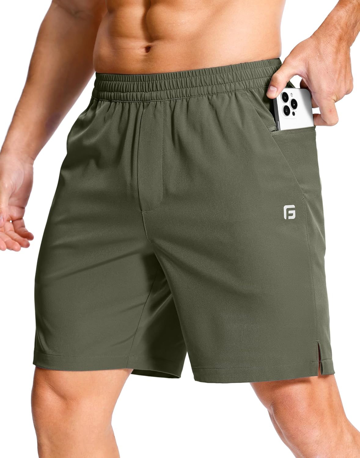GGJ Men's Lightweight Athletic Shorts with Zipper Pockets 7"/5"/9" Gym Workout Running Quick Dry Tennis Shorts for Men - Image 35