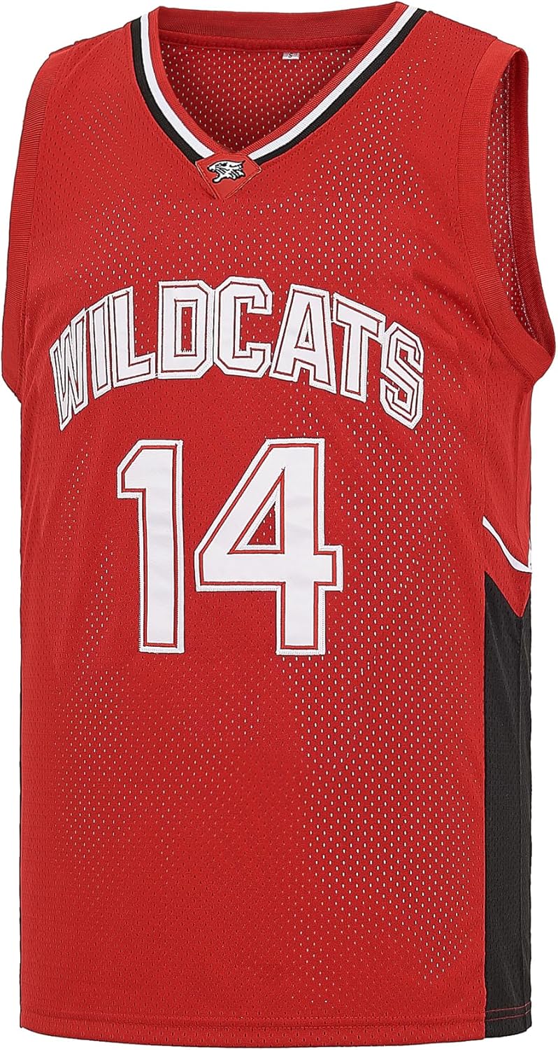 Wildcats Basketball Jersey for Men 14 Troy Bolton 8 Chad Danforth High School Jersey