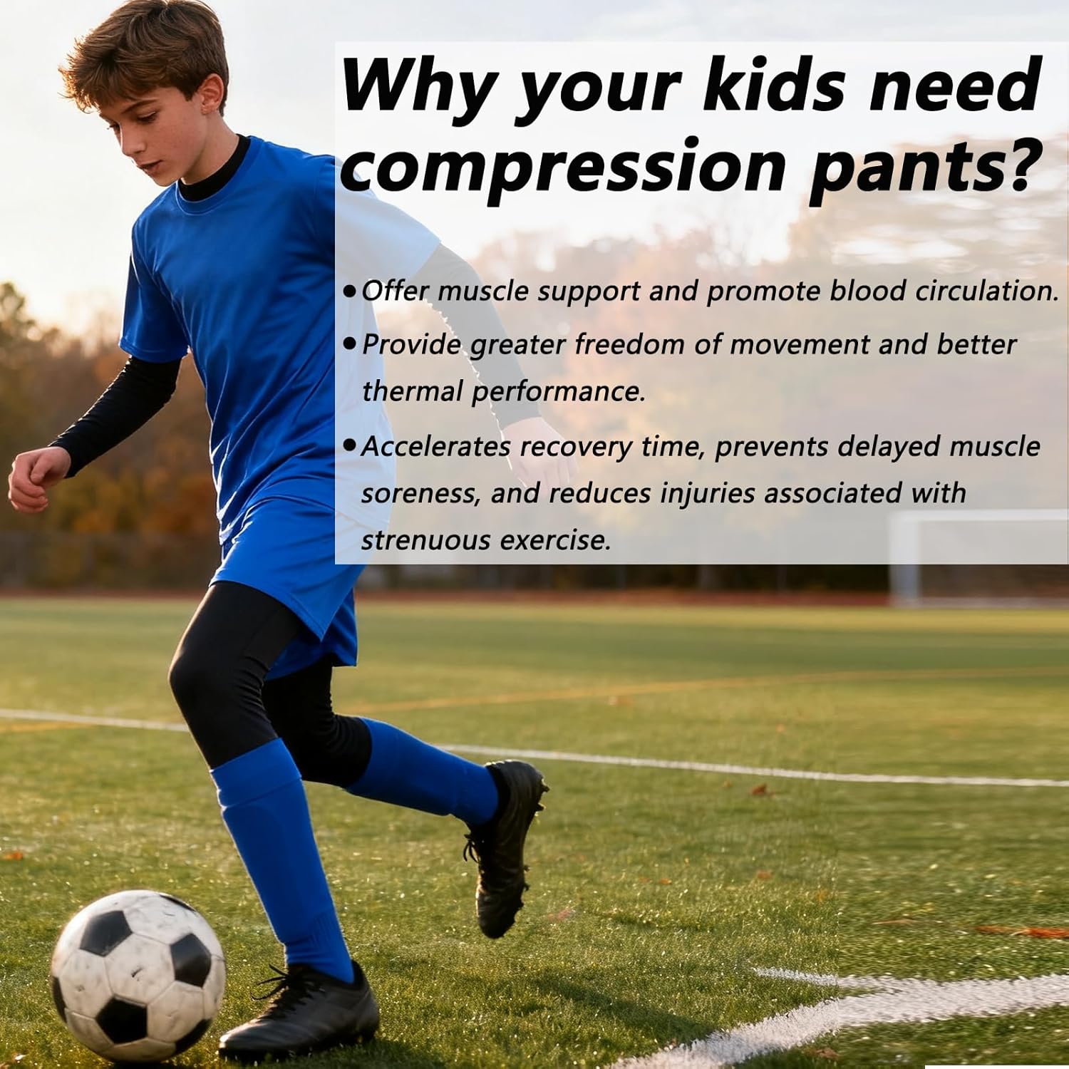 Boys Compression Leggings Quick Dry Youth Basketball Pants Sports Tights Football Base Layer for Kids - Image 5