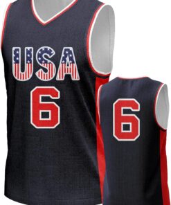 Men's USA Basketball Jersey White Black Tank Number America Flag Basketball Uniform Red White Blue Top for Sports Training