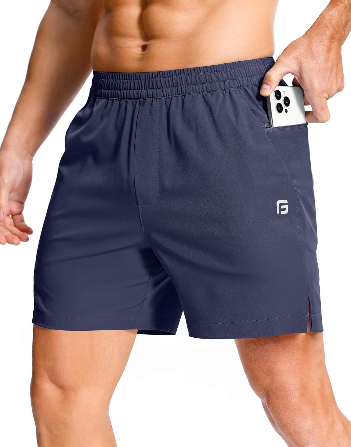 GGJ Men's Lightweight Athletic Shorts with Zipper Pockets 7"/5"/9" Gym Workout Running Quick Dry Tennis Shorts for Men - Image 13