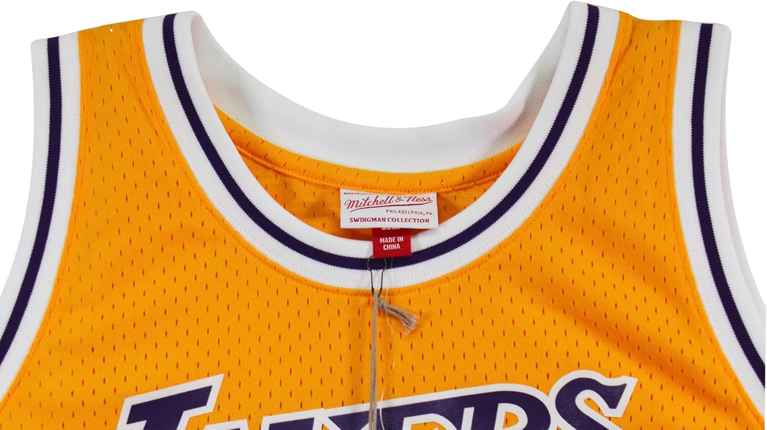 Lakers Magic Johnson "5x NBA Champ" Signed Yellow M&N HWC Swingman Jersey BAS W - Image 5