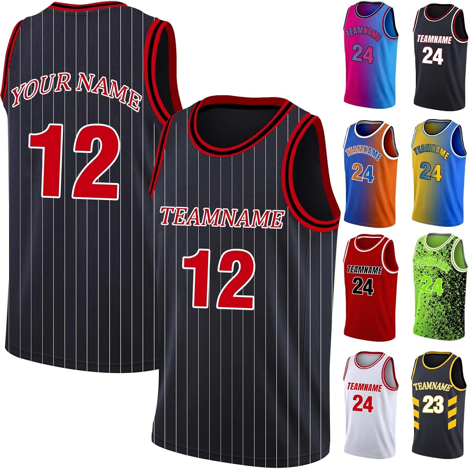 Custom Basketball Jersey Team Name Number Personalized Practice Shirt for Men Youth Kids Boys College University, S~4XL - Image 11