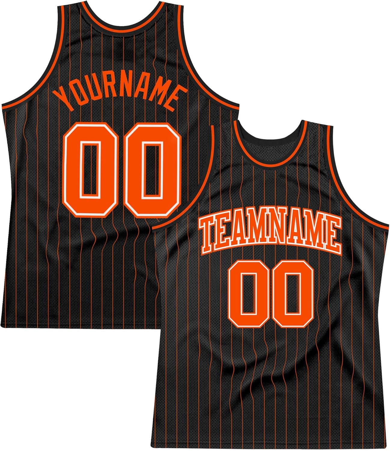 Custom Name Team Name Number Black Orange Pinstripe Green Authentic Basketball Jersey, Personalized Basketball Jersey - Image 10