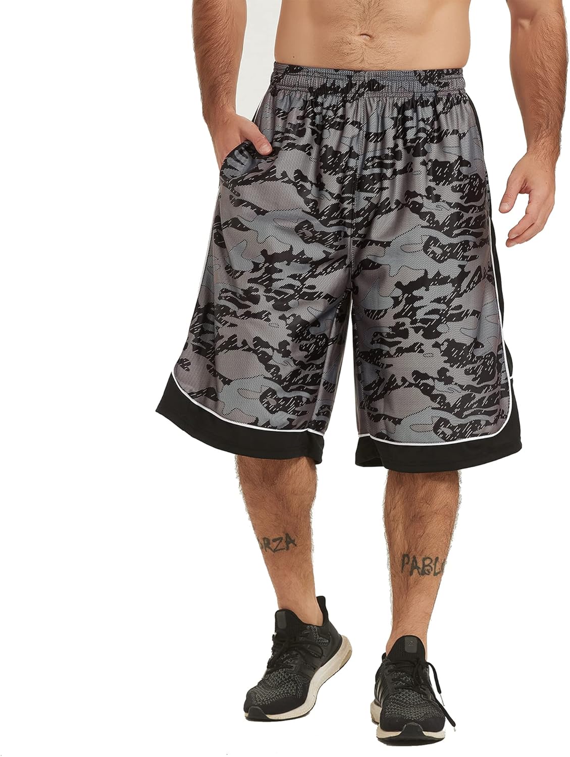 HQUEC Men's 12" Athletic Shorts Long Basketball Workout Shorts Below Knee Loose-Fit with Pockets - Image 14