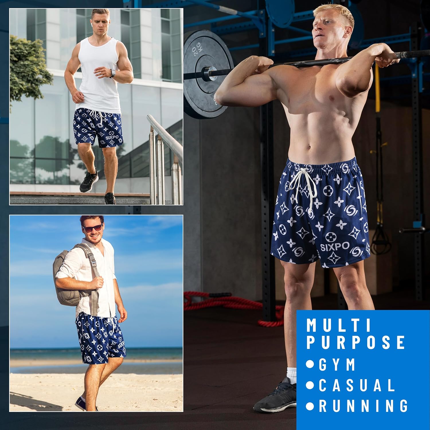 Men's Athletic Shorts - 100% Polyester, Mesh Shorts Quick Dry, Graphic Print Gym Shorts Men, Basketball Shorts for Men - Image 5