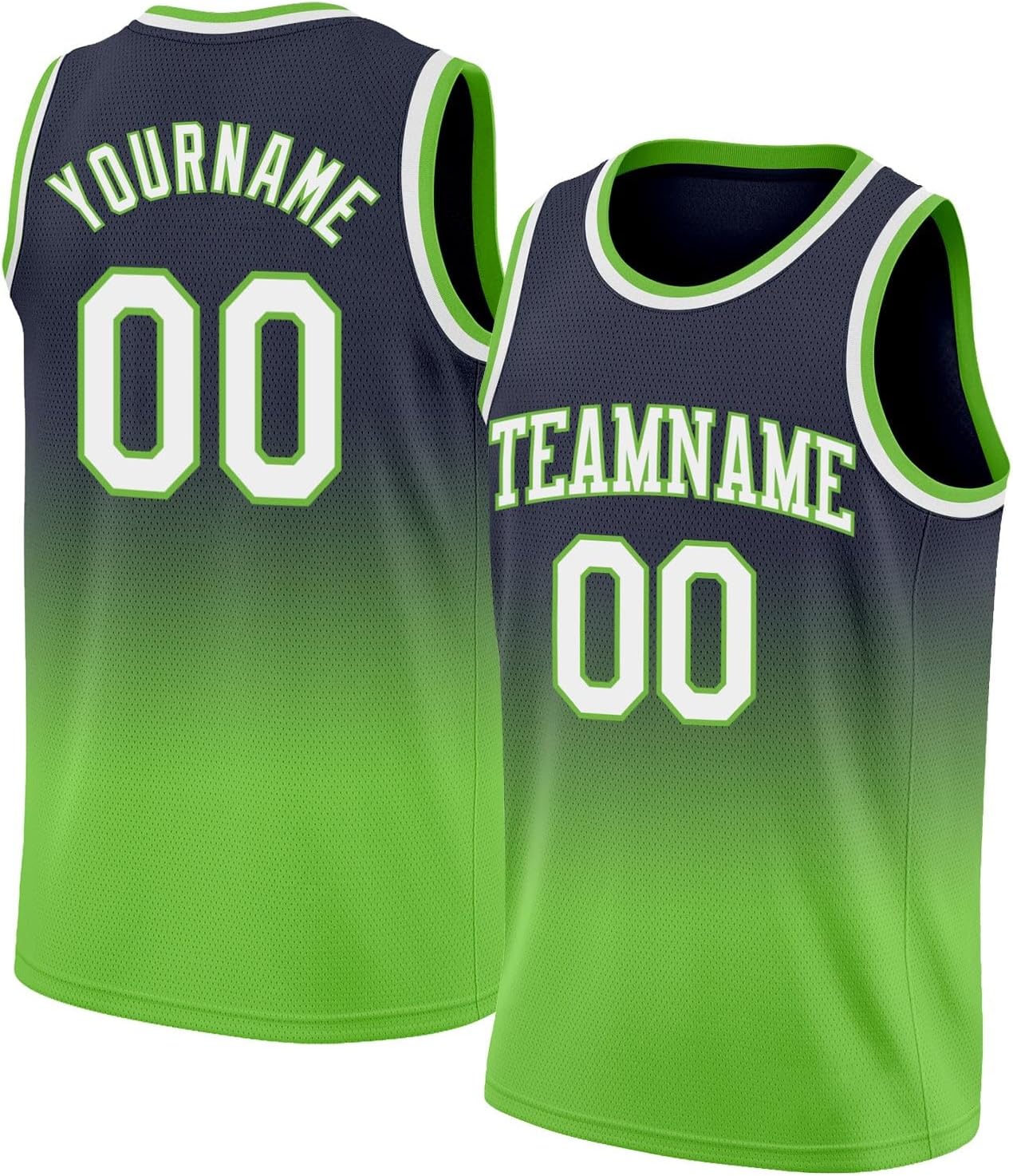 Custom Name Team Name Number Navy White-Gold Authentic Fade Fashion Basketball Jersey, Personalized Basketball Jersey - Image 10