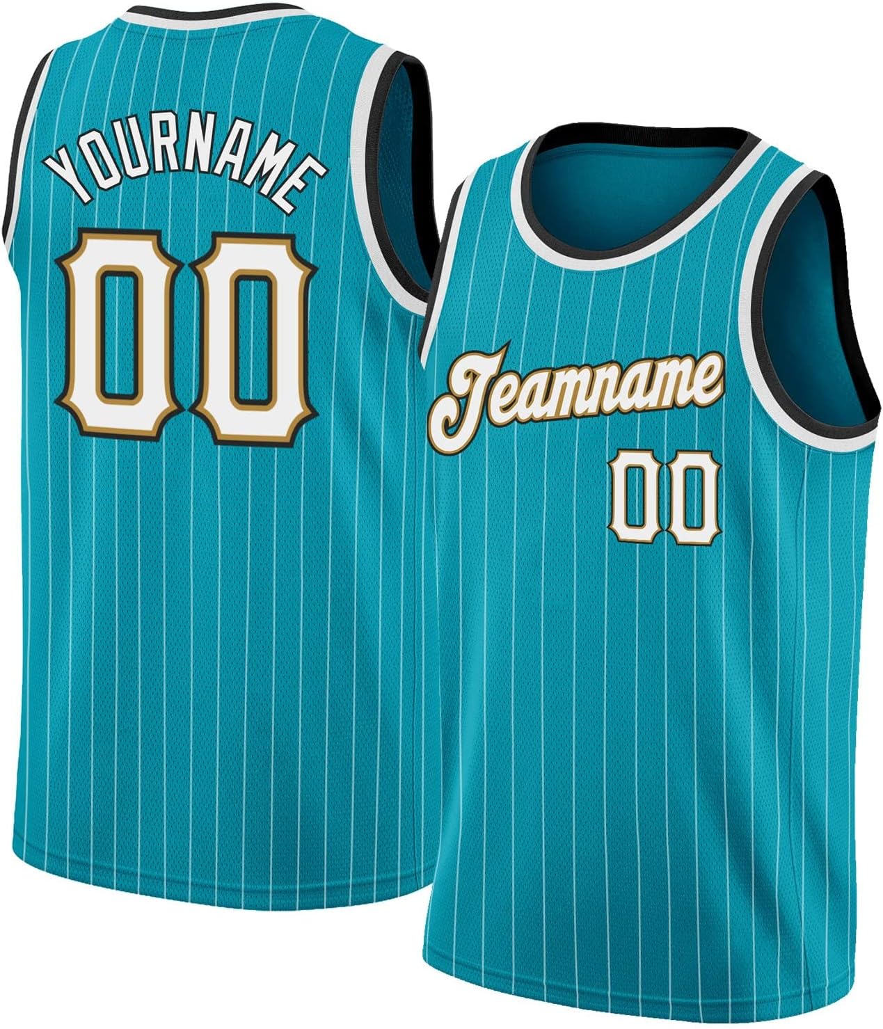 Custom Name Team Name Number Black Gold Design Tropical Authentic Basketball Jersey, Personalized Uniform Basketball Shirt - Image 33